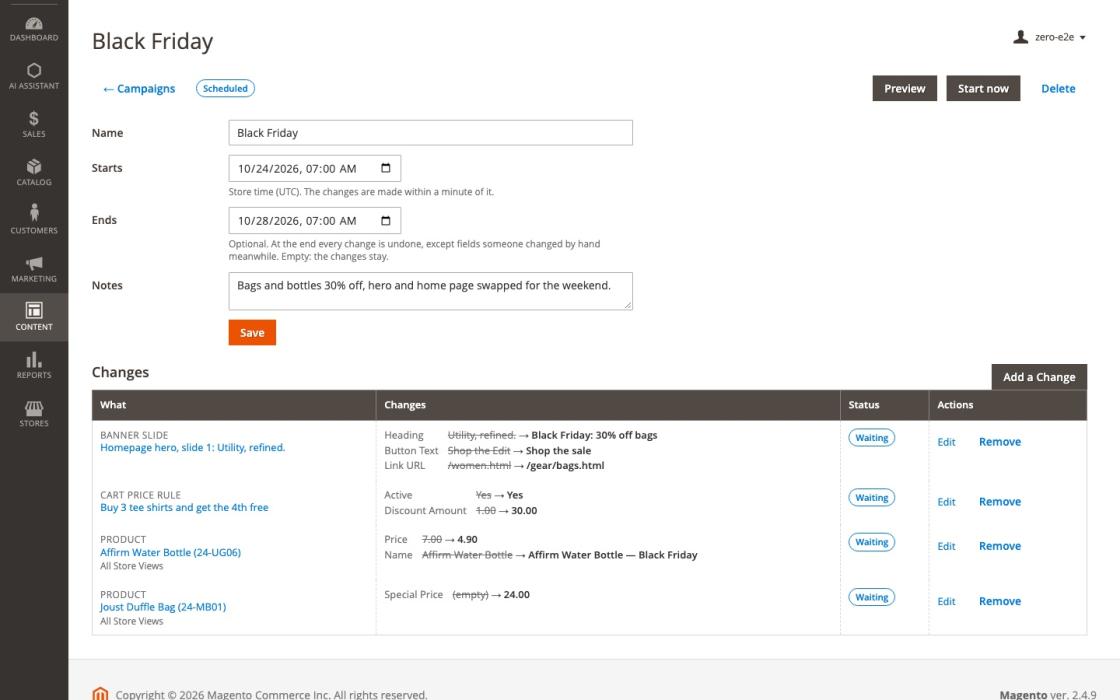 Content Staging & Scheduling