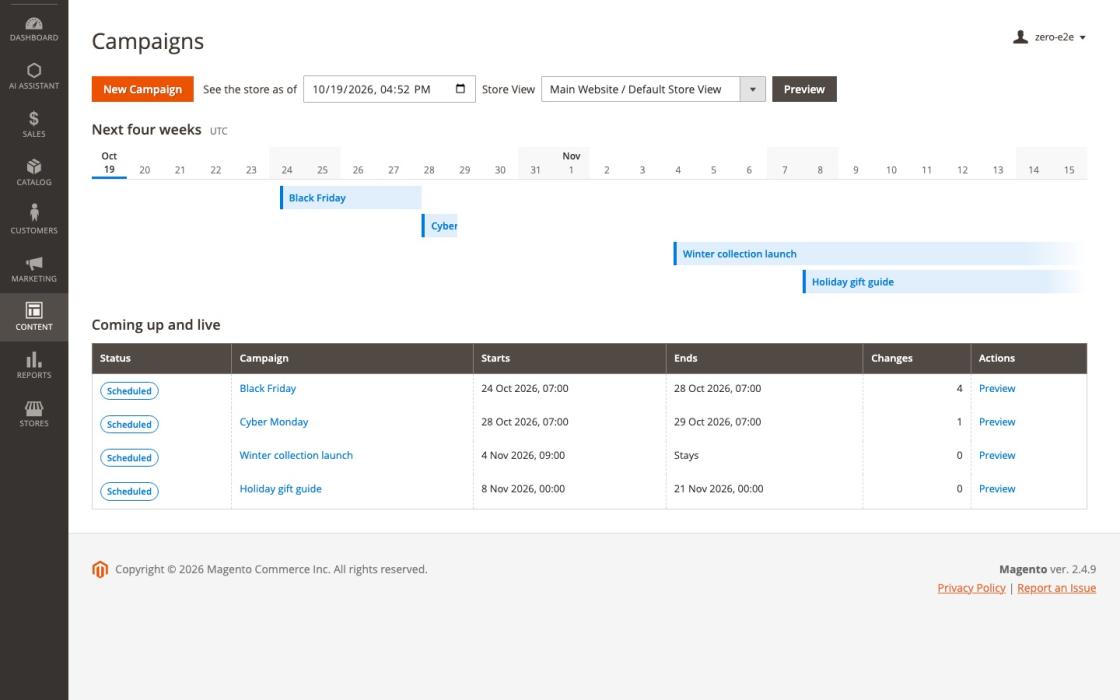 Content Staging & Scheduling